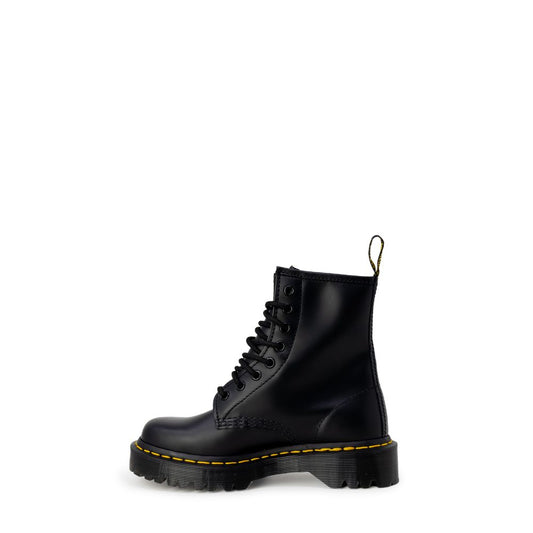 Black Leather Lace-Up Boots