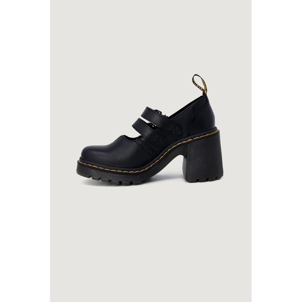 Black Leather High Heel Pumps
