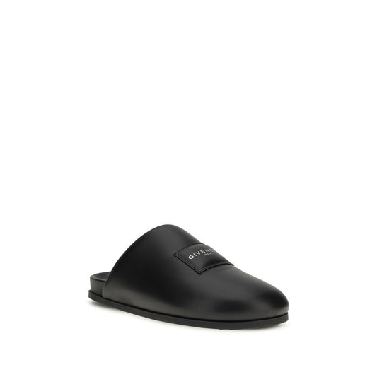 Black Calf Leather Bos Taurus Mules