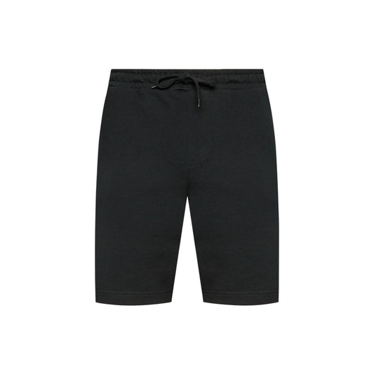 Black Cotton Bermuda Shorts