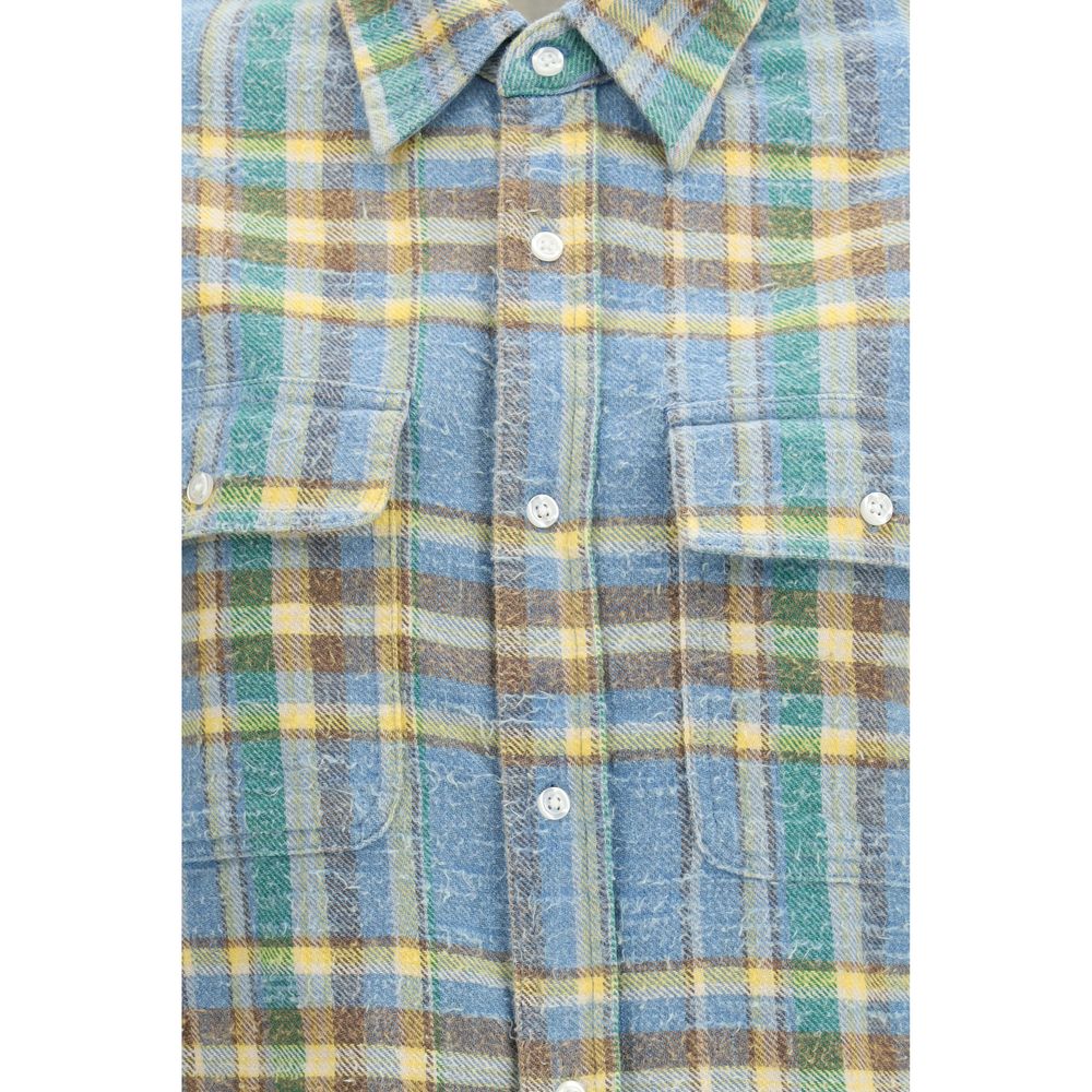 Blue Cotton Pattern Shirt