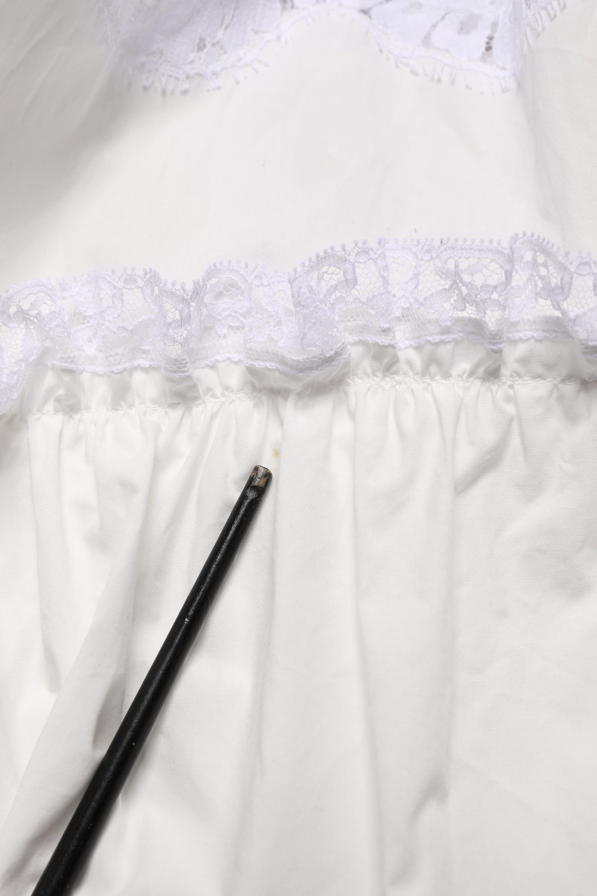 White Cotton Sleeveless Lace Maxi Dress