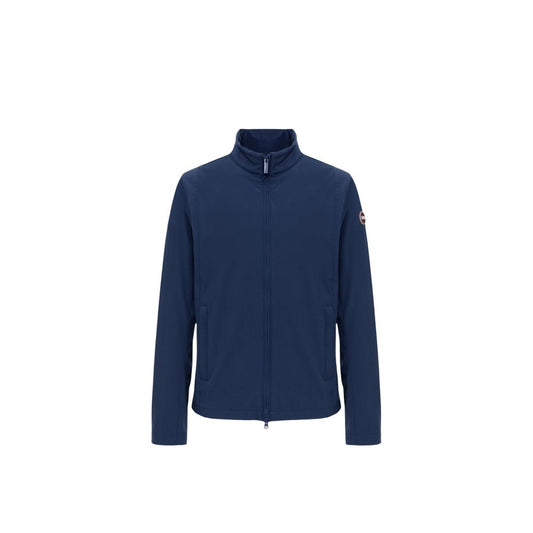 Blue Polyester Full-Length Jacket