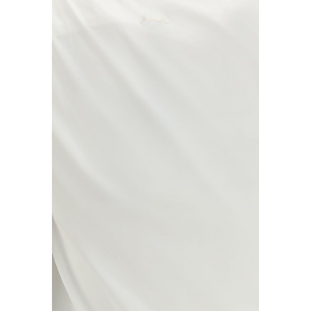 White Cotton Sleeveles T-Shirt