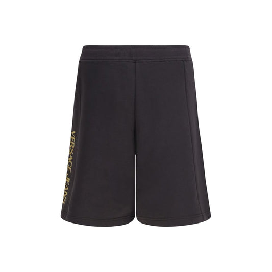 Black Cotton Bermuda Shorts