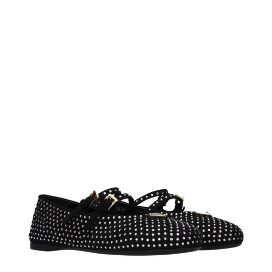 Black Leather Ballet Flats