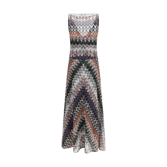 Multicolor Polyester Long Dress