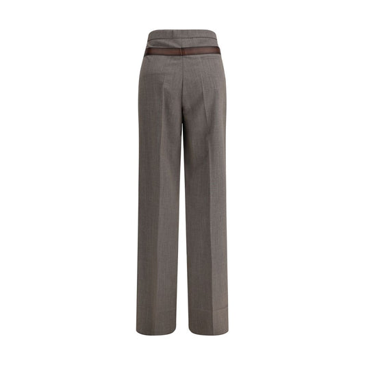Gray Wool Casual Pants