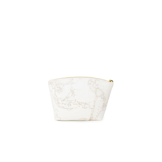 White Polyester Clutch Bag