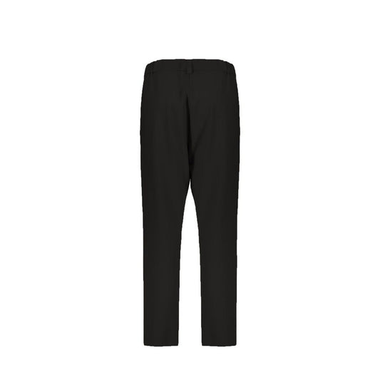 Black Elastane Casual Pants