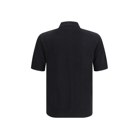Black Cotton Polo Shirt