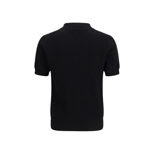 Black Cotton Polo Shirt