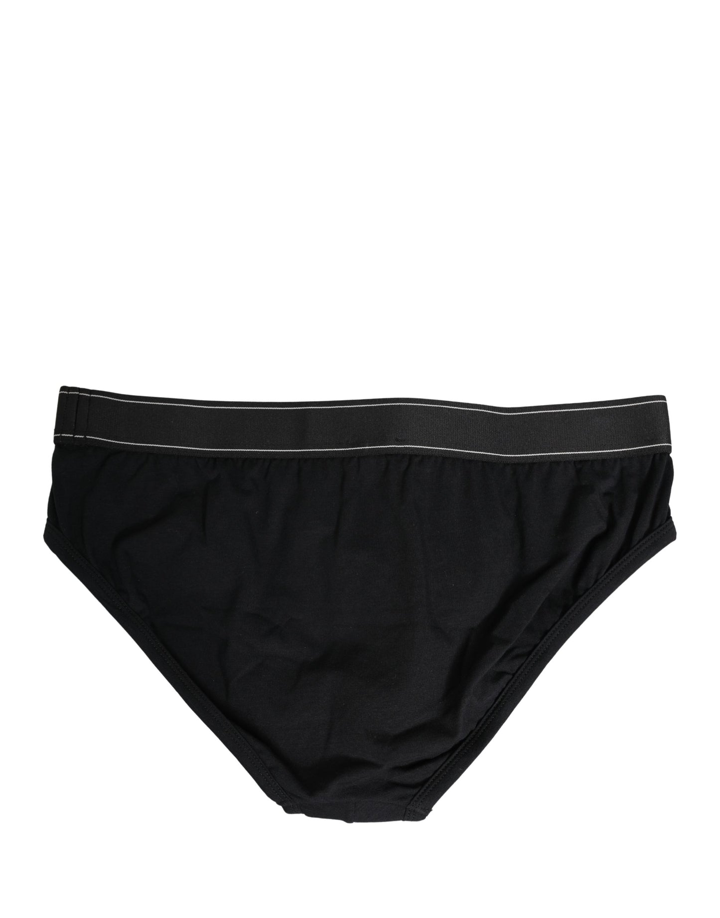 Black Cotton Logo Waistband Midi Brief Underwear
