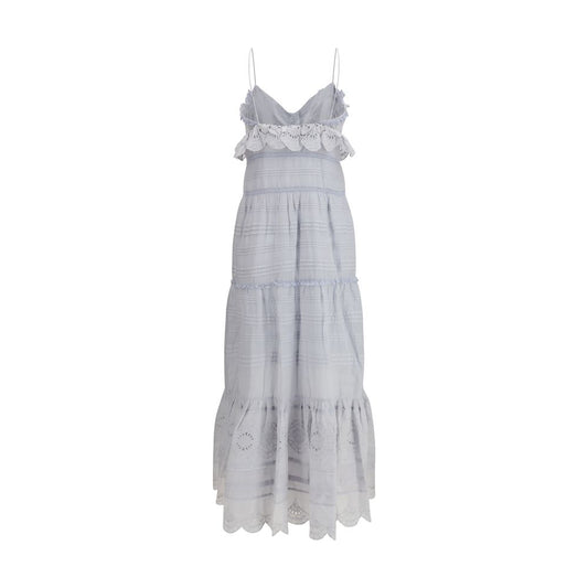Blue Cotton Casual Dress