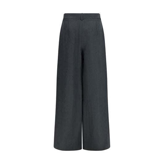 Gray Linen Casual Pants