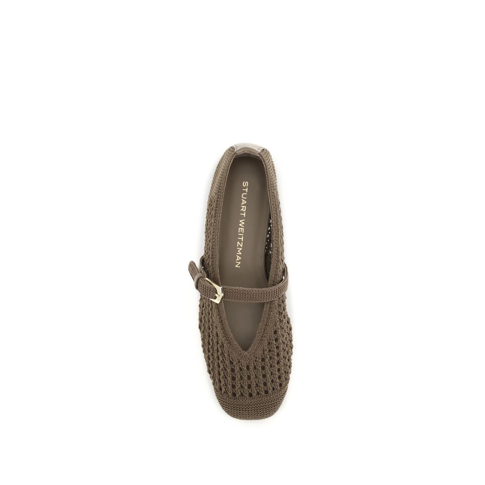 Beige Fabric Ballet Flats