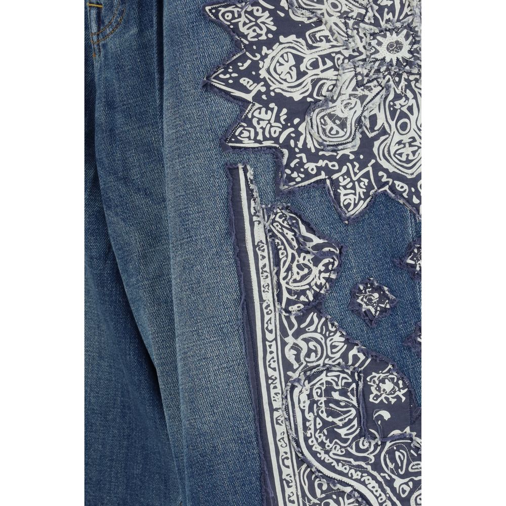 Blue Cotton Bermuda Shorts