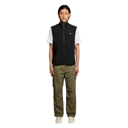 Black Polyester Sleeveless Jacket
