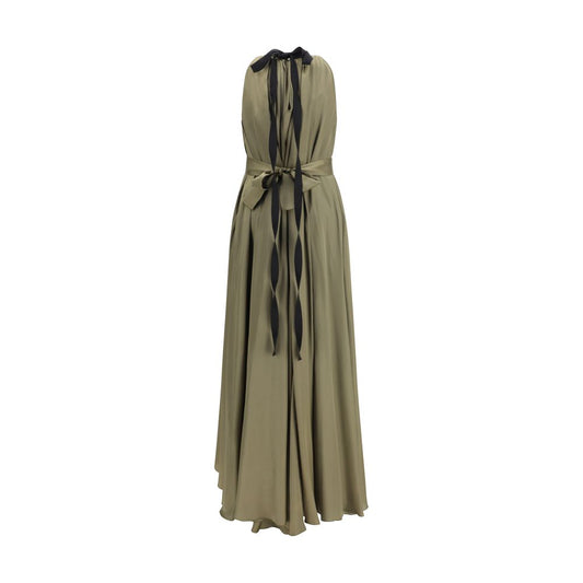 Bicolor Polyester Long Dress