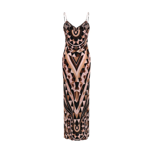 Multicolor Silk Long Dress