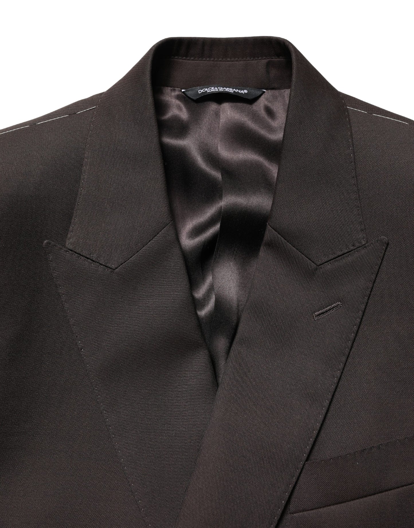 Dark Violet Wool Double Breasted Suit Jacket