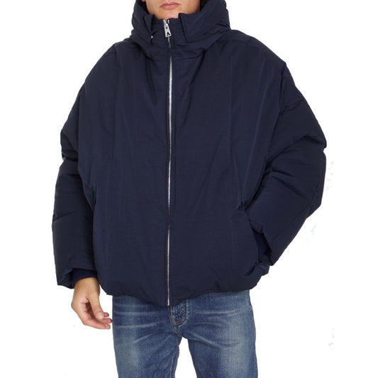 Blue Polyamide Full-Length Jacket