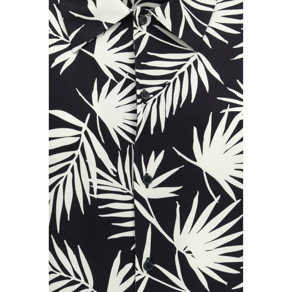 Black Viscose Pattern Shirt