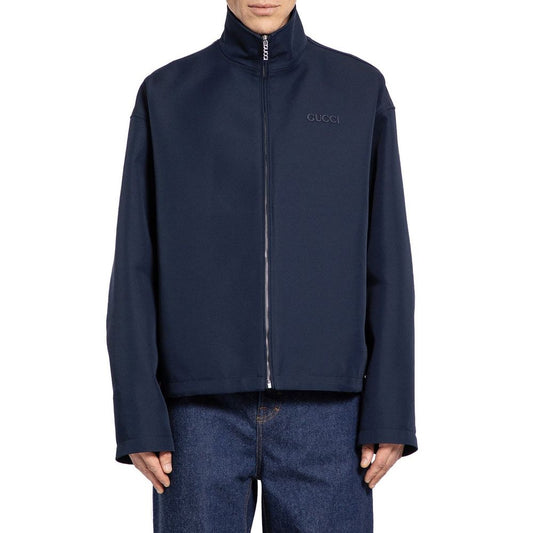 Blue Marabou Full-Length Jacket