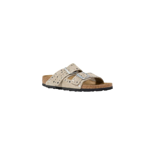 Gray Leather Sandals