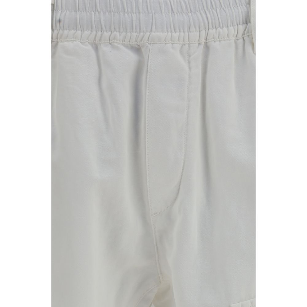 White Cotton Cargo Pants