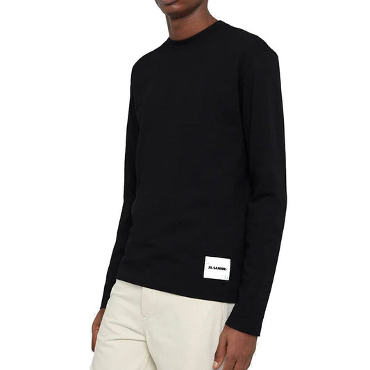 Black Cotton Long Sleeve T-Shirt