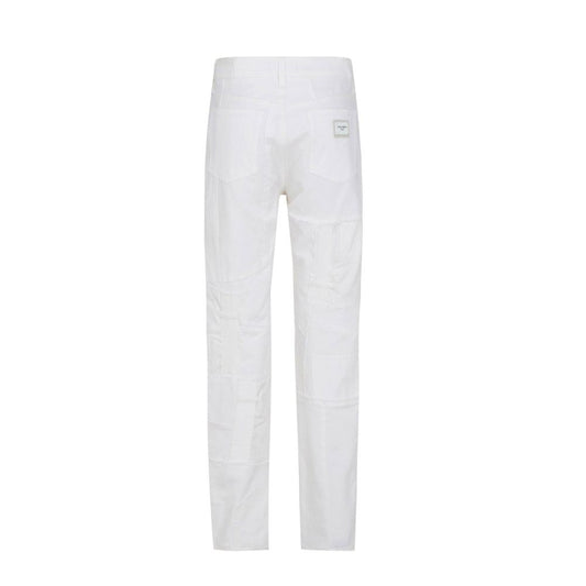 White Cotton Cargo Pants
