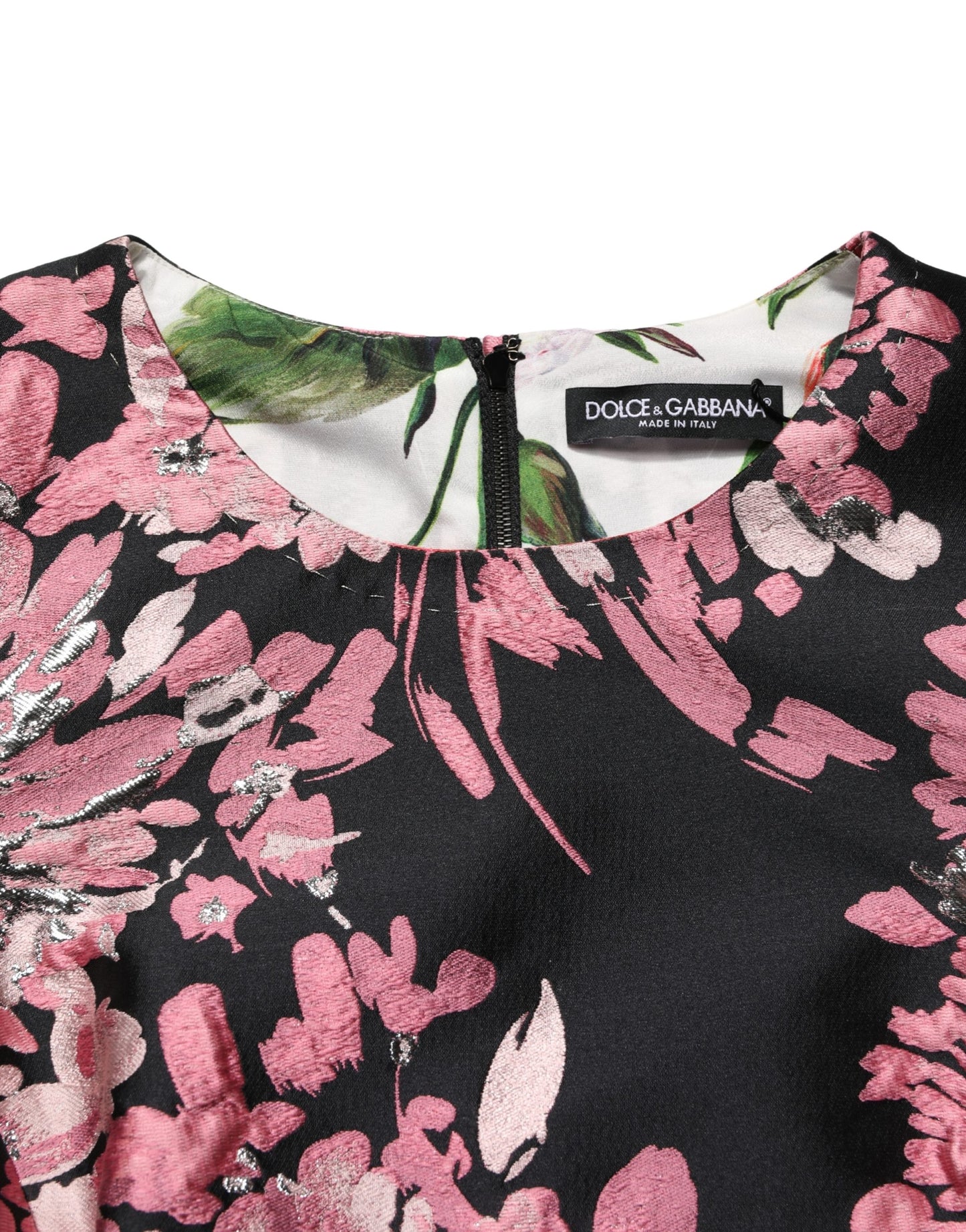 Multicolor Floral Brocade A-line Mini Dress
