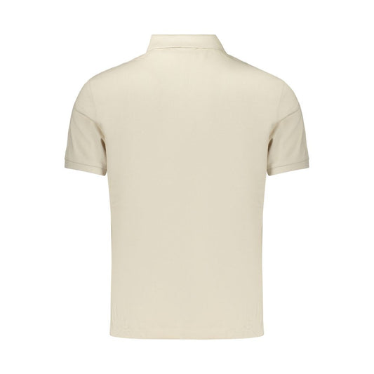 Beige Cotton Mens Polo Shirt