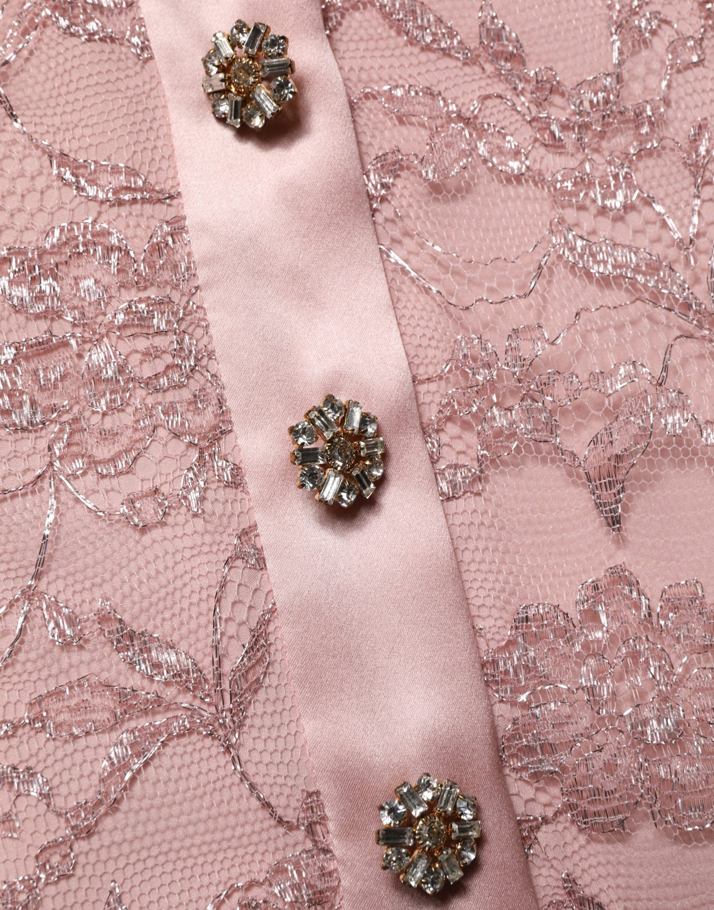 Pink Corded Floral Lace Kaftan Midi Dress