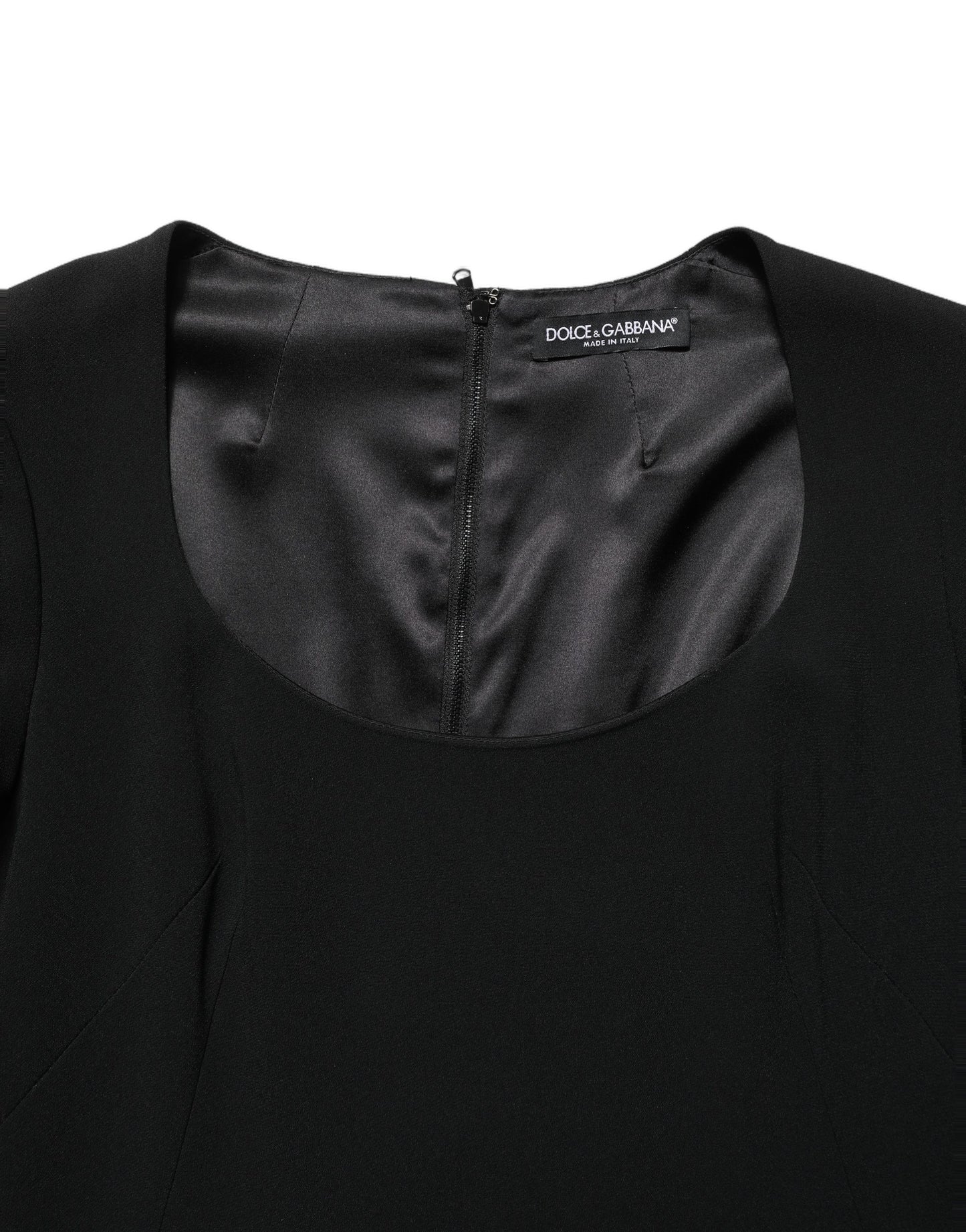 Black Long Sleeves Scoop Neck Mini Dress
