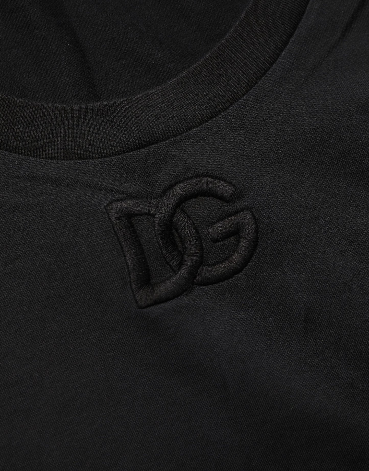 Black Cotton Short-Sleeve Crew Neck T-shirt