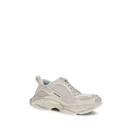 White Polyurethane Chunky Sneakers