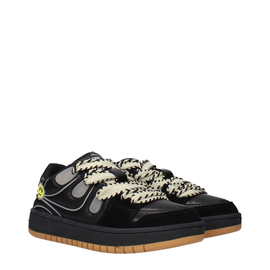Black Leather Low Top Sneakers