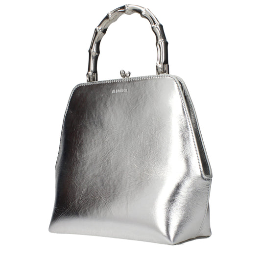 Gray Leather Handbag