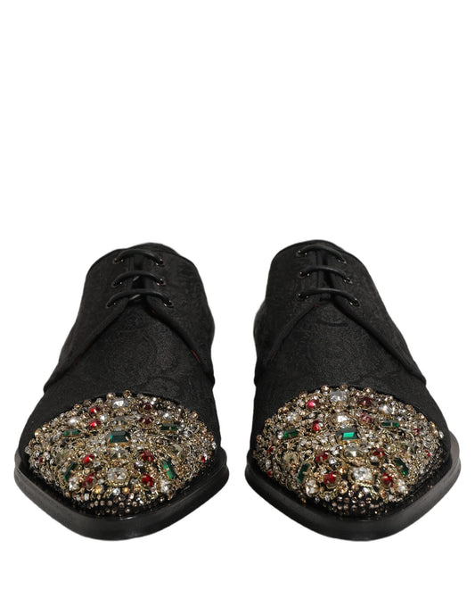 Black Embellished Men Derby Dress Formal Shoes