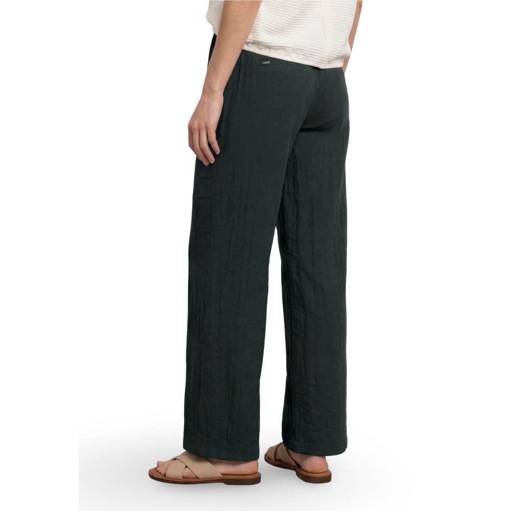 Black Viscose Casual Pants