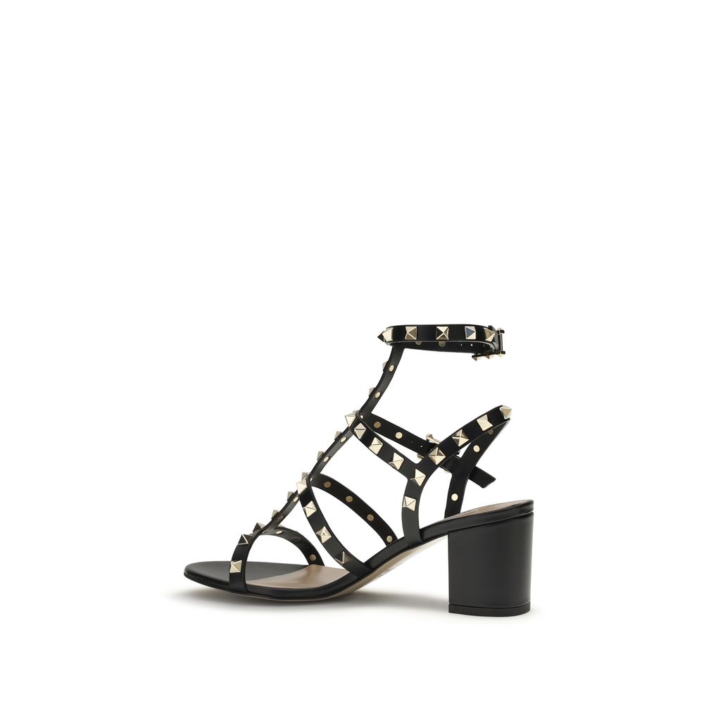 Black Calf Leather Bos Taurus Strap-On Sandals