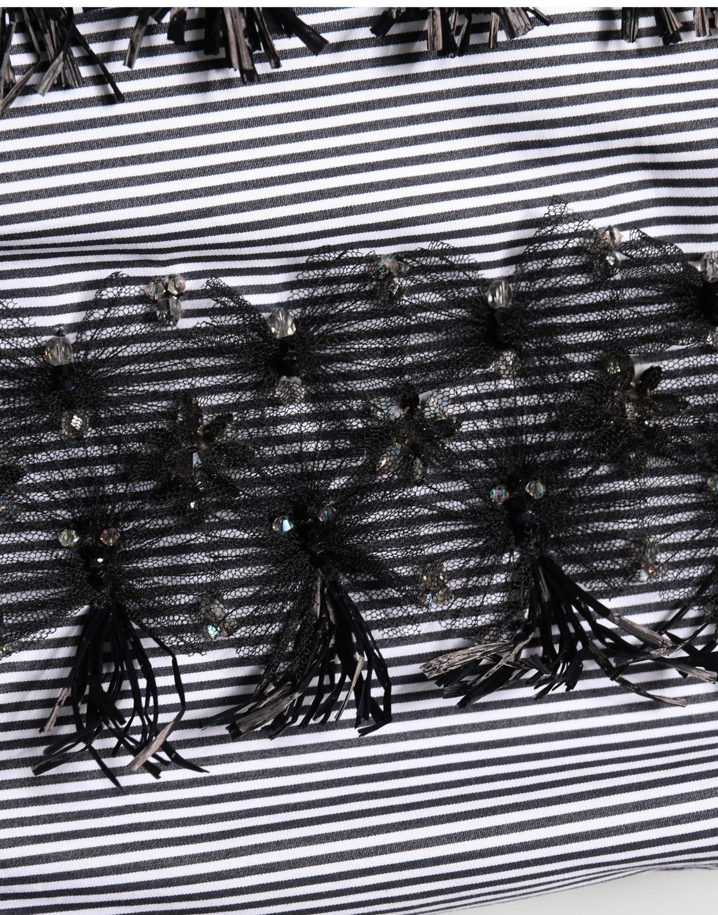 BlackGray Pinstripe Embellished Trouser Pants