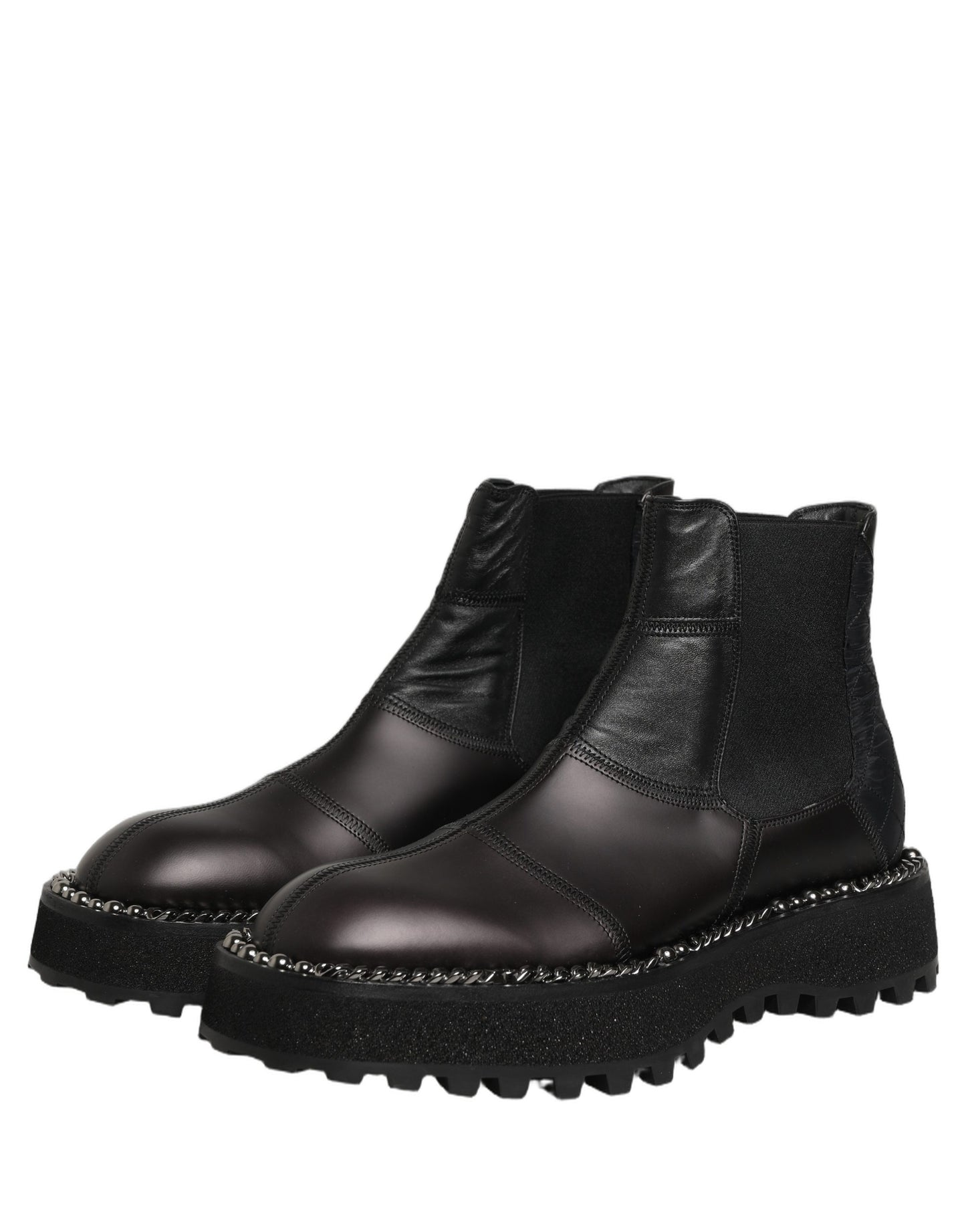 Black Chelsea Boots Leather Slip On Men Shoes
