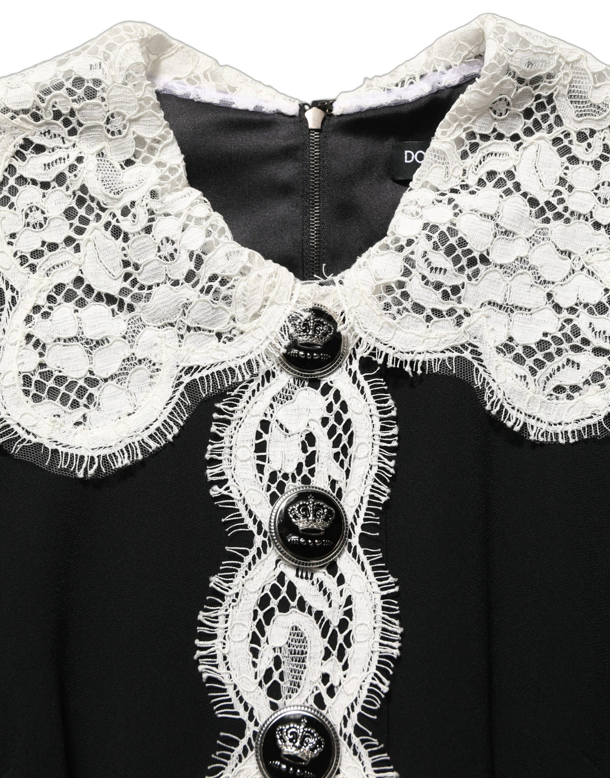 Black Lace Detailing Long Sleeves Midi Dress