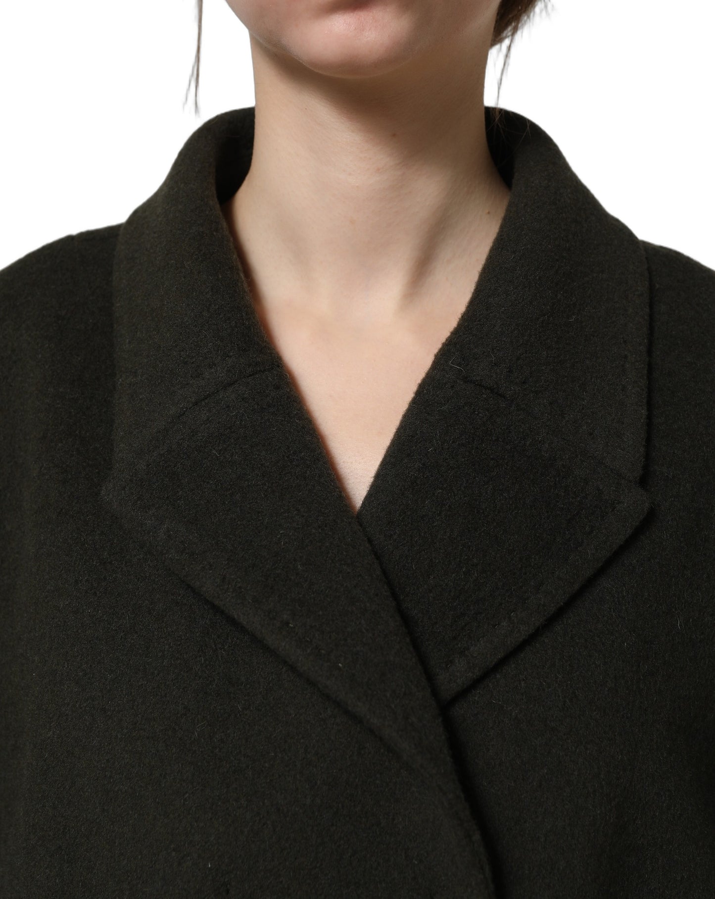 Dark Green Double Breasted Peacoat Jacket