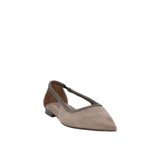 Gray Leather Flats