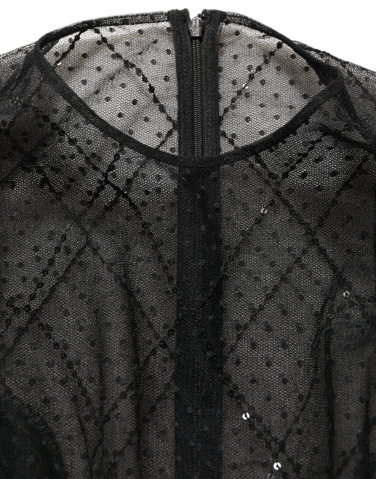 Black Mesh Lace Long Sleeved Maxi Gown Dress