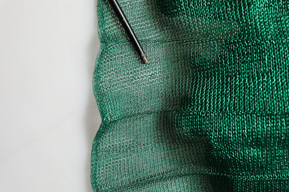 Metallic Green Sleeveless Plissé Gown Dress